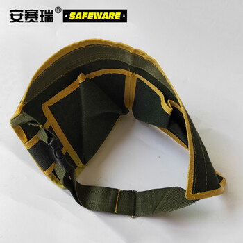 安赛瑞 电工维修工具腰包 加厚帆布 腰挂式工具包 绿帆布大钉兜 建筑收纳腰带 24342