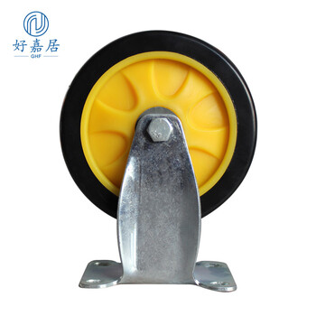 好嘉居车轮静音脚轮脚轮推车轮子平板车轮车轱辘耐磨拖车轮耐磨PVC4寸万向轮