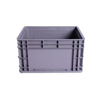欧曼 周转箱物流箱塑料箱收纳储物箱物流筐加厚EU箱400*300*230MM灰色 不含盖