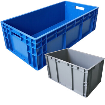 兰诗（LAUTEE）EU8423物流箱大号长方形周转箱仓储快递收纳箱 蓝色800*400*230