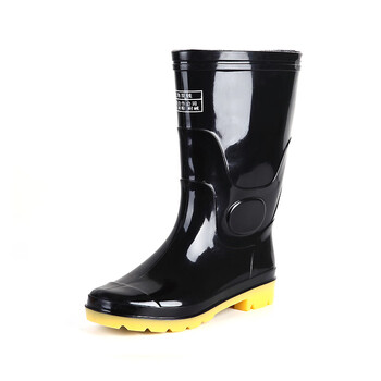 者也  耐磨雨鞋男士水鞋中筒雨靴水靴防滑防水钓鱼塑胶套鞋防汛劳保胶鞋 牛筋底42码