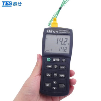 泰仕 TES-1314 接触式温度表接触式热电偶测温仪器带探头 1年维保