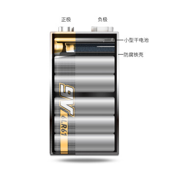 南孚9V碱性电池1粒装 9v  适用于遥控玩具/烟雾报警器/无线麦克风/万用表/话筒/遥控器等 6LR61