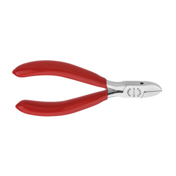 凯尼派克（KNIPEX）77 11 115 电子斜口剪 塑料套柄 圆头 带偏刃和线夹 剪切类工具 钢