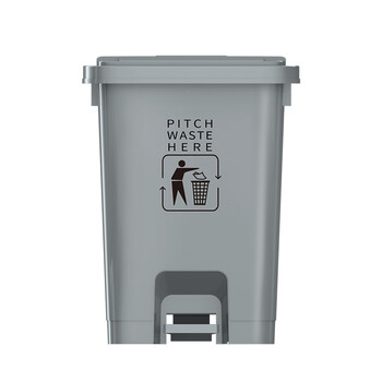 科力邦（Kelibang） 垃圾桶 脚踏式户外垃圾桶大号加厚环卫垃圾桶带盖 30L办公塑料垃圾桶商用 KB1034 灰色