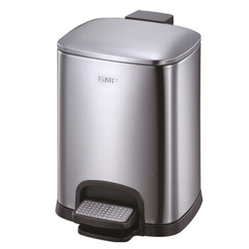 南 SJ8-F03 南方方形脚踏桶  砂银钢 商用酒店宾馆客房不锈钢垃圾桶 果皮桶 8升容量 防指纹