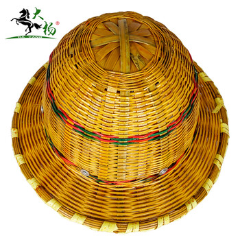 大杨101竹编帽 大沿帽 夏季透气工地施工防晒遮阳防砸藤帽