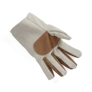 君御 帆布加皮手套耐磨电焊作业防护劳保用品搬运打磨机械加工手套 20副起定 白 均码