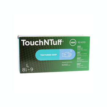 ANSELL一次性丁腈手套卷边袖口纹理指尖 100只/盒 浅蓝色92-670 L码