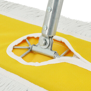 益美得 镀锌钢杆110cm大号平板拖把办公商用地拖棉线拖把物业保洁排拖尘推 分类款黄色