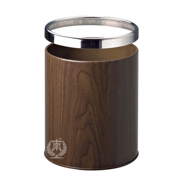 南 GPX-21南方房间垃圾桶 中号黑桃木 商用酒店宾馆客房垃圾桶带活动钢圈 房间桶 果皮桶