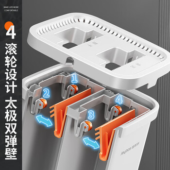 佳帮手平板拖把40cm6布家用一拖净免手洗2025带桶一套洗拖地神器墩拖布