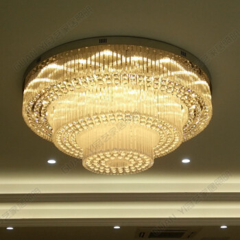 客厅灯吊灯酒店工程灯1.5米别墅客厅大型LED节能水晶灯 直径180x高60厘米3层 送LED