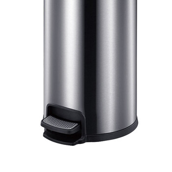 南 SJ30-Y03 南方圆形脚踏桶  砂银钢 商用酒店宾馆客房不锈钢垃圾桶 果皮桶 防指纹房间桶 内桶容量30升