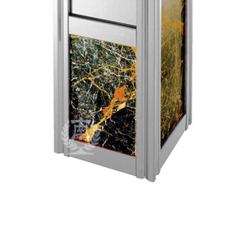 南 GPX-6B1 四菱角座地烟灰桶 南方垃圾桶 酒店宾馆电梯口带烟灰缸不锈钢垃圾筒 中号镜钢 内桶容量11.7升