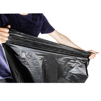 兰诗（LAUTEE）DA4014 手提式黑色加大号垃圾袋塑料袋 48*70cm（50）个/包  黑色加厚