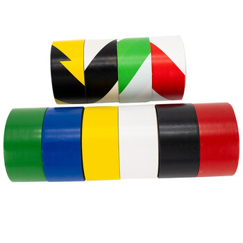 海斯迪克 车间划线安全标识胶带 PVC斑马线警示胶带 红色1卷 4.8CM*16y HKJD-004