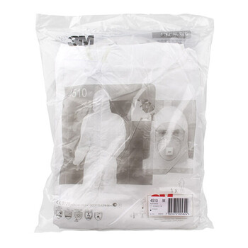 3M 白色带帽连体防护服防液体有限喷溅 白色 XXL码 1件装 4510