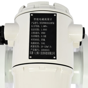 匡建仪表（CONJANT）LDG型一体式电磁流量计 高精度电子传感器数显水流量表白色款 四氟衬里DN250