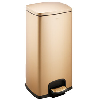 南 SJ30-F01 南方方形脚踏桶 香槟金 防指纹酒店宾馆客房不锈钢垃圾桶果皮桶厨房垃圾桶商用桶 容量30升