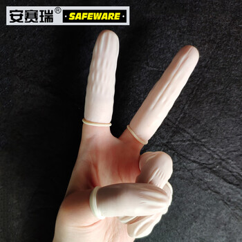 安赛瑞 乳胶手指套 1000只装一次性劳保防滑指套 白色 均码  12517