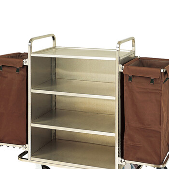 南 C-7 客房服务车 砂钢 分隔栏需单独购买 不锈钢客房服务车 布草手推车客房清洁车房口车