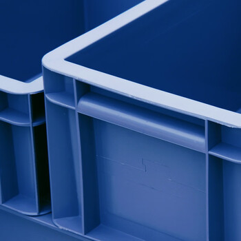 冰禹 BYly-75 EU加厚塑料物流箱 欧标汽配周转箱 储物箱零件盒 400*300盖子蓝