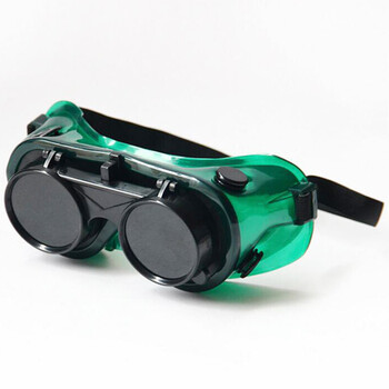 鸣固 电焊眼镜 焊工防强光翻盖氩弧焊双层玻璃双镜片护目镜