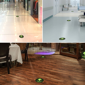 坚冠 安全出口圆形 25片装 夜光耐磨地贴 消防安全疏散标识指示牌 逃离方向指示