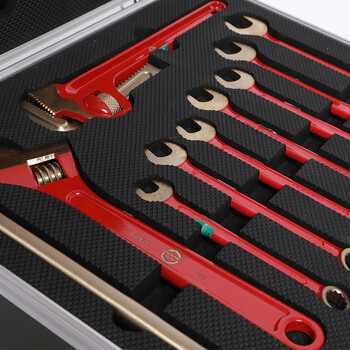 蓝宇星琳 铍青铜防爆工具铝木复合箱组18件套GJ(F1）18A 一套（内含EX钳子 螺丝刀 扳手 圆形扁铲 除锈铲等）