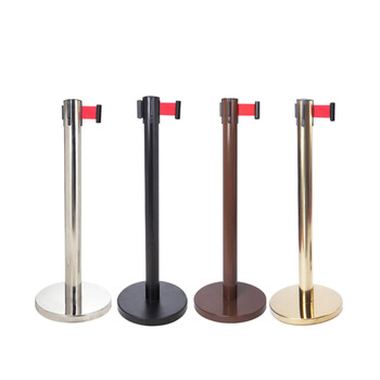 稳斯坦 WST186 警戒隔离线带柱 一米线栏杆围栏 排队护栏 立柱 安全警示带 伸缩带 加厚3米 银色