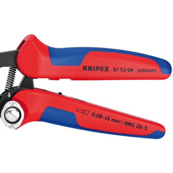 凯尼派克（KNIPEX）97 53 04 自调式压线钳 用于套管端子的四方压接 切割类工具 钢