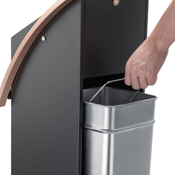 舒蔻【酒店垃圾桶】烟灰缸不锈钢大堂立式室外宾馆时尚带内桶走廊带烟灰缸垃圾桶烟灰桶方桶A-178B玫瑰金