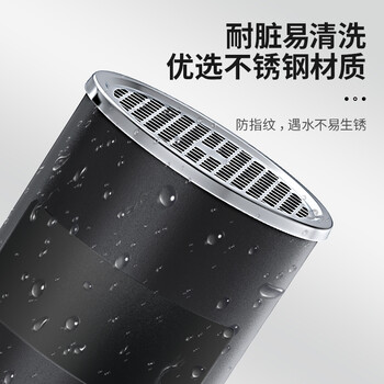 科力邦（Kelibang） 不锈钢垃圾桶 直投圆桶商场用酒店宾馆大堂会所圆形垃圾箱烟灰桶立式果皮箱 KB1021 黑色