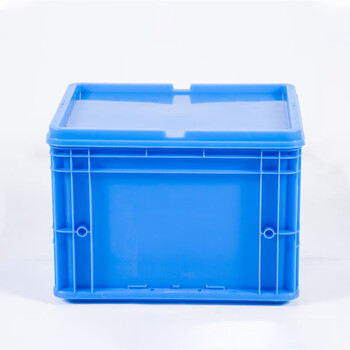 知旦 物流箱 外径:400*300*280mm工业塑料胶箱周转箱物流箱五金零件物料收纳箱 ZWL-400280P 蓝色平盖