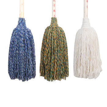 庄太太【加大圆头木杆蓝白】木杆棉线墩布拧水老式拖布