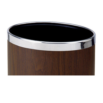 南 GPX-45B 南方椭圆双层垃圾桶 黑桃木色 商用酒店宾馆客房垃圾桶 房间桶 果皮桶 内桶容量10.33升