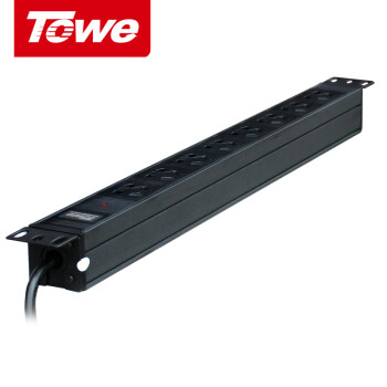 同为（TOWE）10A工业用PDU机柜插座插排8位10A国标五孔2米线排插线板