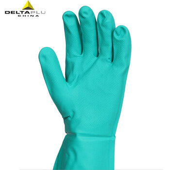 代尔塔（Deltaplus）201802 VE802丁腈防化手套 耐磨防油无衬里硅胶面掌纹 8.5# 1双