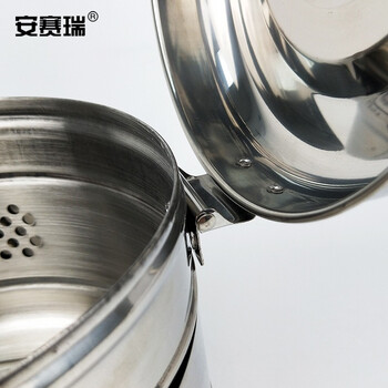 安赛瑞 304不锈钢贮槽消毒罐 实验室贮物槽储物罐器械盒棉花缸消毒器 φ26cm 600604