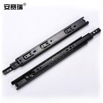 安赛瑞 抽屉轨道普通款 18寸三节缓冲抽屉滑轨缓冲橱柜导轨触碰式4510滑轨五金滑道  510039