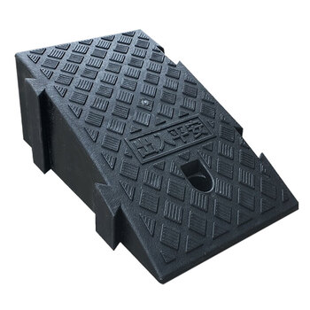 冰禹 BYaf-507 塑料斜坡垫 上坡垫马路牙子台阶垫路 爬坡垫门槛垫 黑色50cm长7cm高