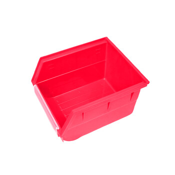 兰诗（LAUTEE）4# 挂壁零件盒 背挂式塑料五金盒元件盒 斜口螺丝收纳盒 红色140*105*75