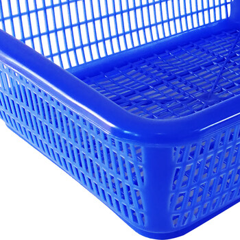 兰诗（LAUTEE）8# 周转箩 加厚塑料周转筐储物箩 物流快递货筐周转箱 零件收纳运输货筐 蓝色315*245*100