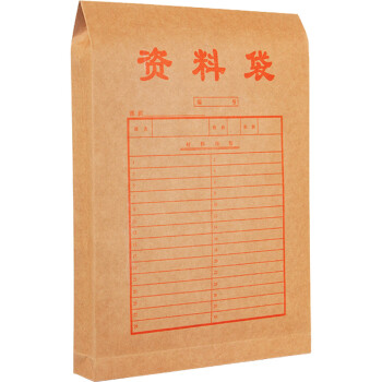 飞尔（FLYER）牛皮纸档案袋 标书合同文件资料袋【210g牛卡4cm 24x34cm 资料袋】50个装