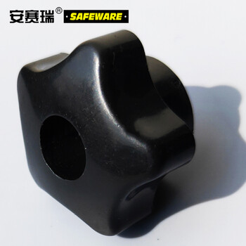 安赛瑞 塑料头梅花手拧螺母 通孔五角实心梅花胶木手柄螺母 M8×37mm 20个装 22569
