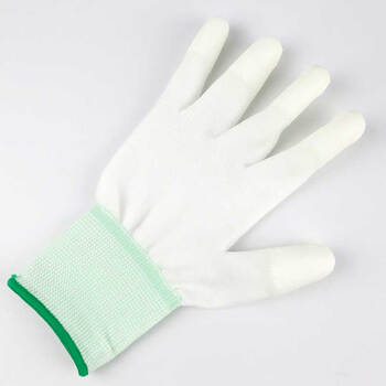汉盾（HANDUN) HD-GP5014 13针涤纶PU涂指透气防滑耐磨工作手套 白色 独立装10付 1打