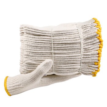 舜选线手套劳保棉纱白手套加厚装卸/维修/耐磨防滑/机械/工作手套SG750-B7  12双/包