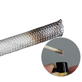 BOWERY高温管玻璃纤维阻燃管定纹管玻纤管耐高温绝缘套管耐600℃软管电线护套直径6mm 100米/卷 1卷