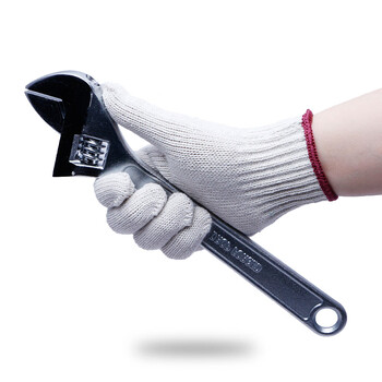 者也（ZYE）劳保手套加厚耐磨防滑尼龙手套棉线手套工地工作手套男女棉纱手套 加大棉纱12双